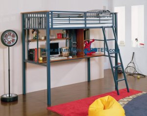 New Style Blue Twin Studio Loft Bed