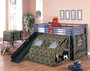 GI Child Bunk Bed w/Slide & Tent