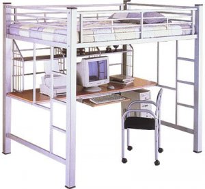 Satin Full Size Bunk Bed w/3 Inch Square Tube