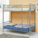 Modern Contemporary Silver Metal Twin/Twin Bunk Bed
