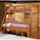 460083 Twin/Twin/Full Bunk Bed in Oak Finish