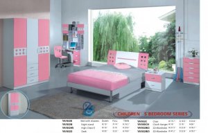 YA100 Pink/White Full Platform Bed With Drawers