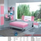 YA100 PinkWhite Twin Platform Bed With Drawers