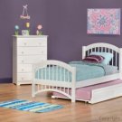Atlantic Furniture Full Windsor Platform Bed With Trundle Bed Available in 4 Colors