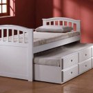 Mill Creek White Twin Bed & Trundle w/ Drawers