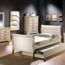 Antique White Louis Philippe Twin Bed With Trundle
