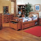 5-Piece Mission Style Oak Finish Twin Bedroom Set