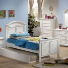 400121 HILLCREST Twin Bed with Trundle in White Finish