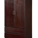 Soho Modern Dark Brown Armoire with Two Doors and Two Drawers