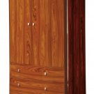3 Drawers in Medium Wood Finish Wardrobe Armoire
