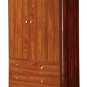 3 Drawers in Medium Wood Finish Wardrobe Armoire