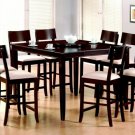 Dining Set Cappuccino Finish Counter Height Lazy Susan 9 Piece-100468