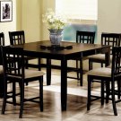Dining set 7 pc Cappuccino finish wood counter height with wheat back stools