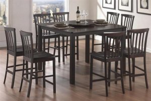 Dining Set Carol 9pc Counter Height In Cappuccino Finish