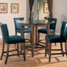 Dining Set Round Glass Counter Height  With Black Stools 100356