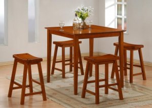 Dining Set (CO150061)Toledo Solid Wood Counter Height 5pc in Oak Finish