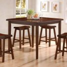 Dining Set (CO150061)Toledo Solid Wood Counter Height 5pc in Walnut Finish