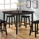 Dining Set (CO150051)Toledo Solid Wood Counter Height 5pc in Black Finish
