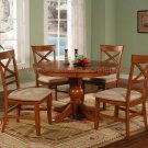 Dining Set Cross Back Round in Walnut Finish