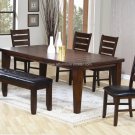 Dining Set Jenny 6 Pc Table Ladder Back Chairs And Bench in Oak Finish