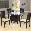 Dining Set Coaster Cappuccino 5pc Glass 101831