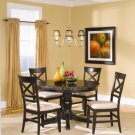 Dining Set Cross Back Round in Black Finish