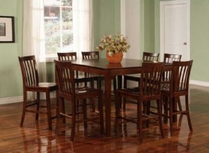 Dining Set Carol 5pc Counter Height In Walnut Finish