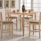 Dining Set Natural Counter Height 5 Pc