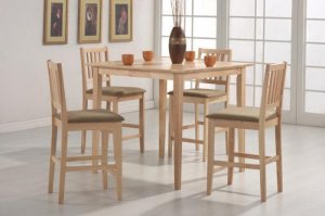 Dining Set Natural Counter Height 5 Pc
