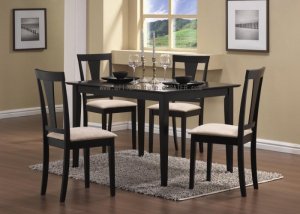 Dining Set Simona Black Finish 5PC