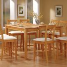 Dining Set 7-Pc Cross Back Maple Finish Counter Height