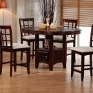 Counter Height Round Pub Set Coaster 100168/69 in Cappuccino Finish