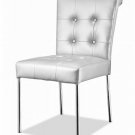 Dining Chair Set of 2 Retro Fox Trot Button Tufted in Black , White or Silver