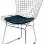 Dining Chair (Set of 2) Solid Steel Wire with Black or White Leatherette Cushion
