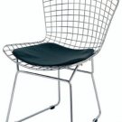 Solid Steel Wire Chair with Black or White Leatherette Cushion