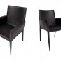 Dining Chair Tiffany Arm Low Back in Brown Leather