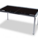 Dining Table AH-6103 Contemporary with Extendible Glass Top and Metal Frame