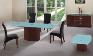 Dining Room Modus Ultra Modern 5pc Set w/ Frosted Glass Top
