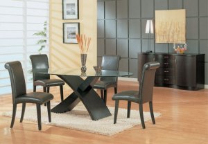 Dining Room Set G018 5pc with Oval Table and Brown Chairs