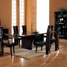 Dining Room Set 7pc Dark Brown with Extendible Table