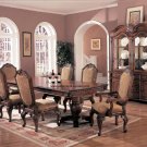 Dining room set 5 pc double pedestal antique brown finish wood Saint Charles 100131