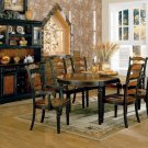 Dining table set 7 pc Longoria oval with brown and black finish wood tones (100940)
