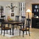 Dining Set Classic Country Black and Oak Fnish Wood 7pc 100591