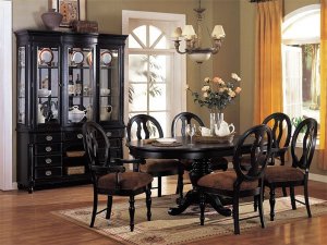 Table Set Heritage Black Pedestal