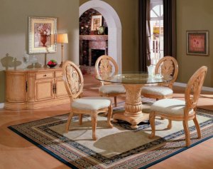 Dining Set Master Antique White Round 5pc