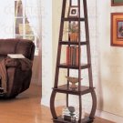 Home Office Corner Shelf 800234 Brown Finish