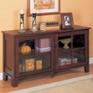 Bookcase Console in Dark Brown Wood Finish