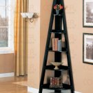 Book Case Black 5 Shelf Corner