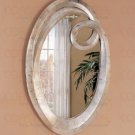 Mirror "Q" Frame Contemporary Oval Bevelled in Silver Finish