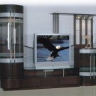 Wall Unit Entertainment with Two Glass Doors Compartments 'A2-052' in Wenge Finish